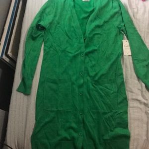 Green cardigan